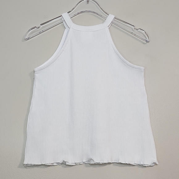 Zara Girls White Ribbed Cropped Halter Tank, Size 5 ~ EUC - Picture 2 of 4